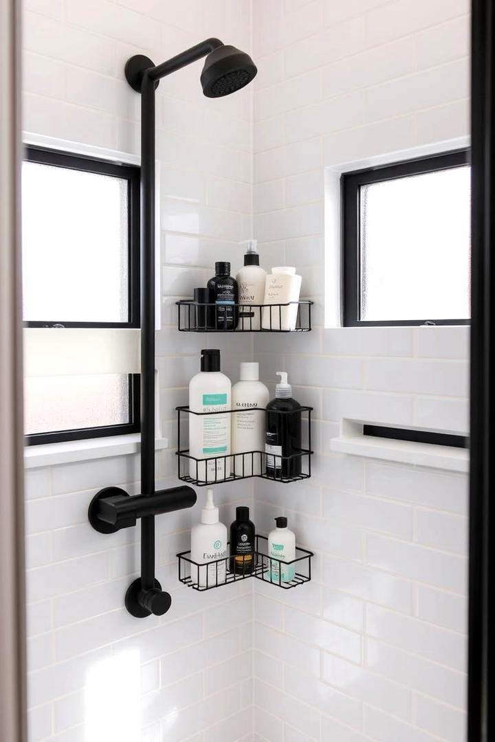 Corner Shower Caddies for Optimized Space - 30 Shower Storage Ideas