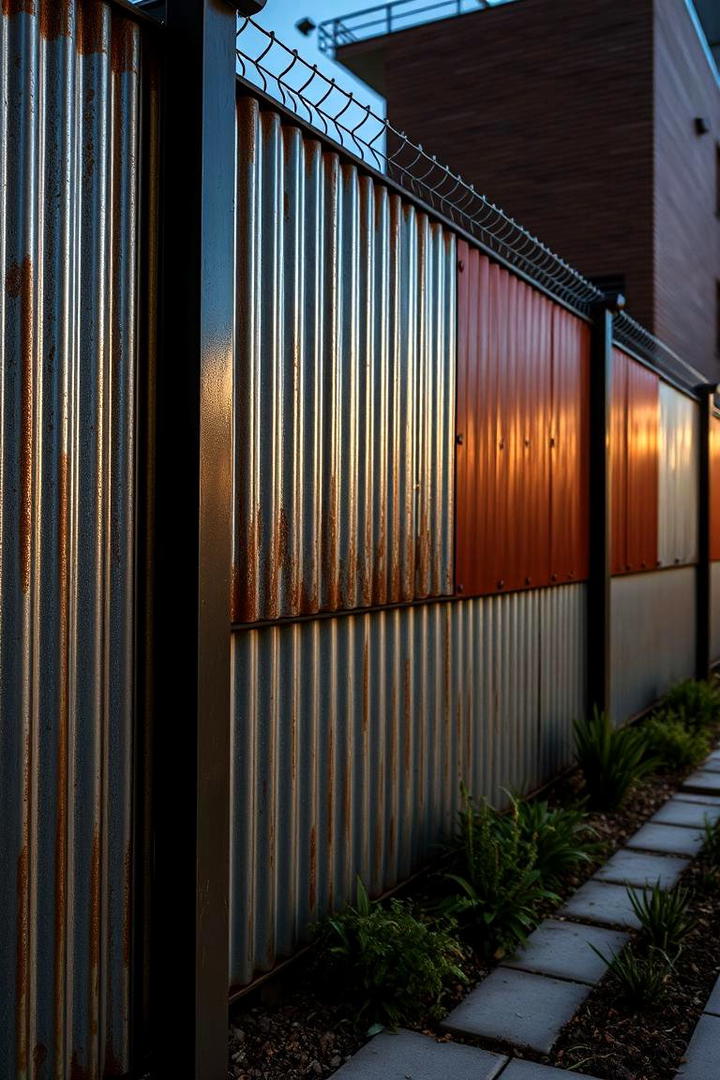 Corrugated Metal Privacy Wall - 30 Cheap Privacy Fence Ideas