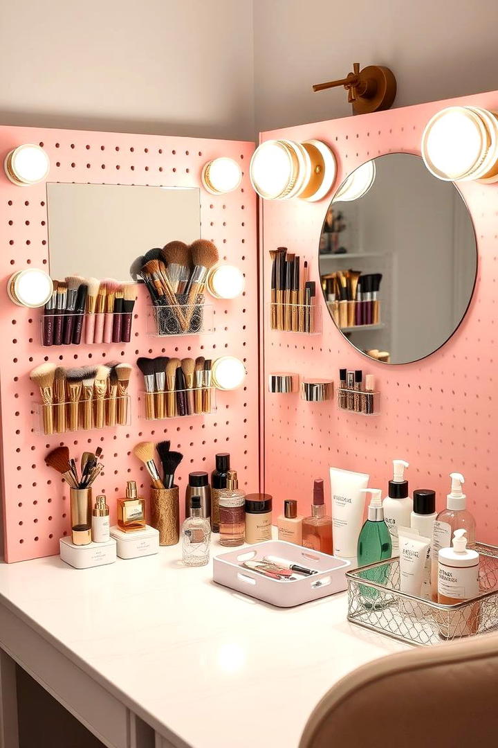 Cosmetic and Beauty Product Display - 30 Pegboard Ideas