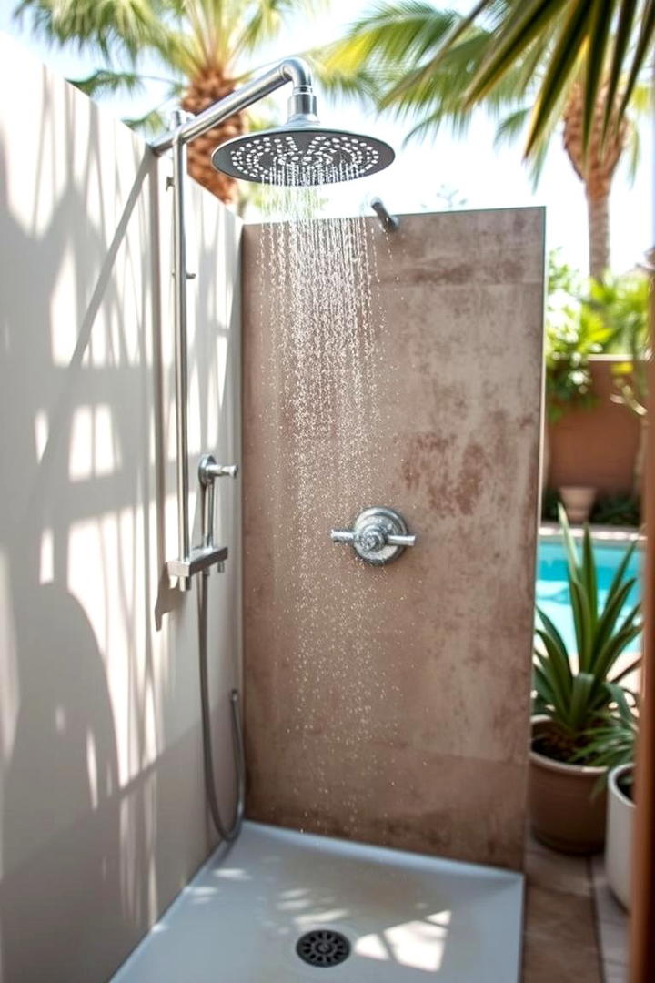 Cost Effective Outdoor Shower Setup - 21 Backyard Pool Ideas on a Budget