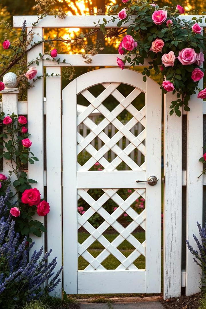 Cottage Charm with Lattice - 30 garden gate ideas