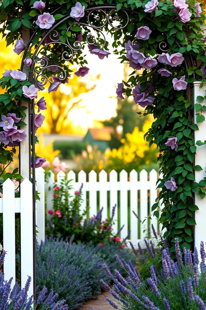 Cottage Style Wrought Iron Arch - 30 Garden Arch Ideas