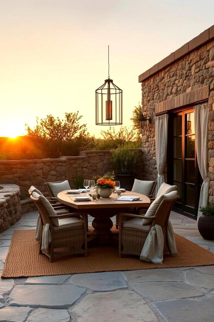 Countryside Ambiance with Mixed Textures - 30 Rustic Patio Ideas