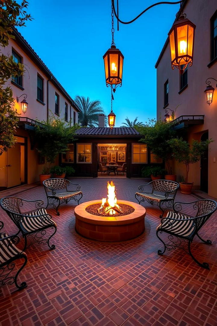 Courtyard Charm Square Fire Pit - 30 Square Fire Pit Ideas