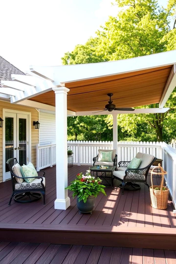 Covered Shade and Style Deck - 21 Above-ground Pool With Deck Ideas