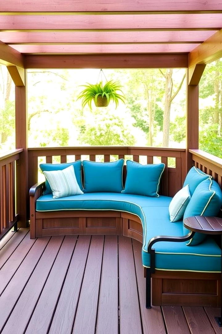 Cozy Built In Bench with Cushioning - 30 Built-in Deck Bench Ideas and Designs