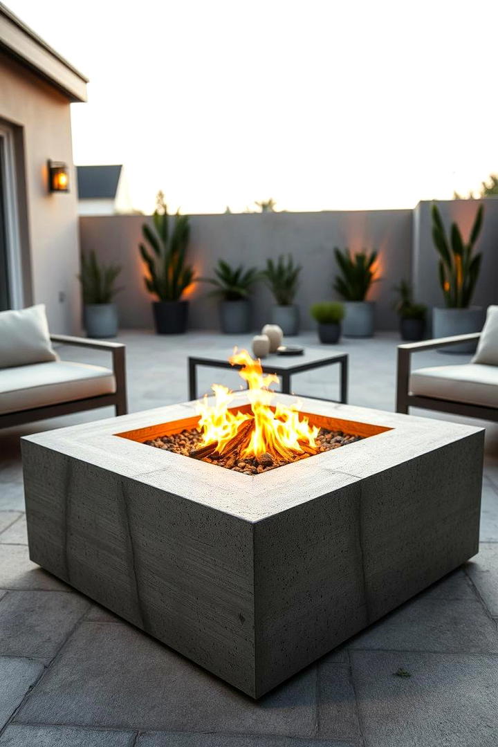 Cozy Concrete Charm - 21 Fire Pit Ideas