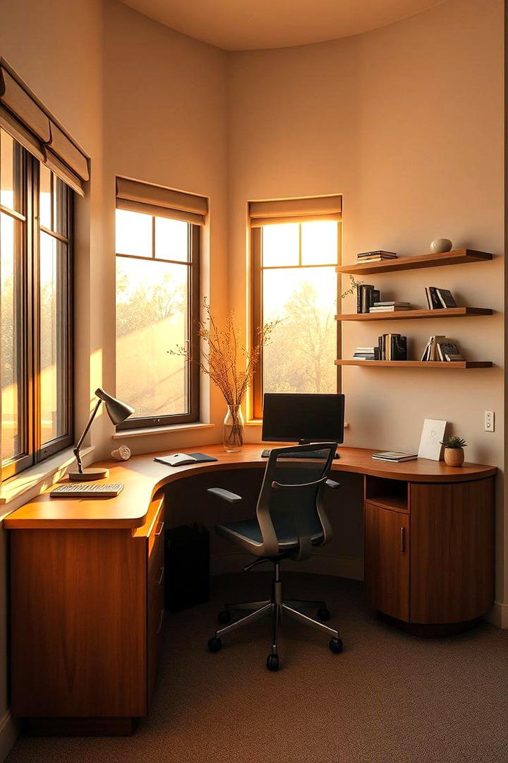 Cozy Corner Nook Office - 21 Small Home Office Ideas