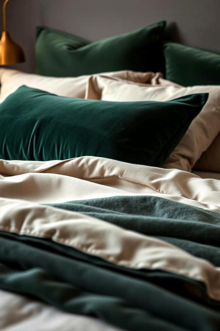 Cozy Dark Green Throw Pillows - 21 Dark Green Bedroom Ideas