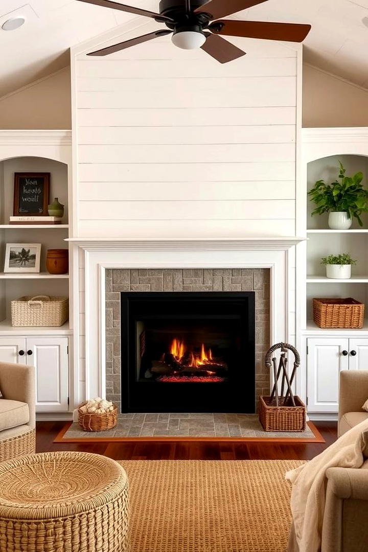 Cozy Electric Fireplace with Centered TV Focus - 30 Electric Fireplace Ideas With Tv Above