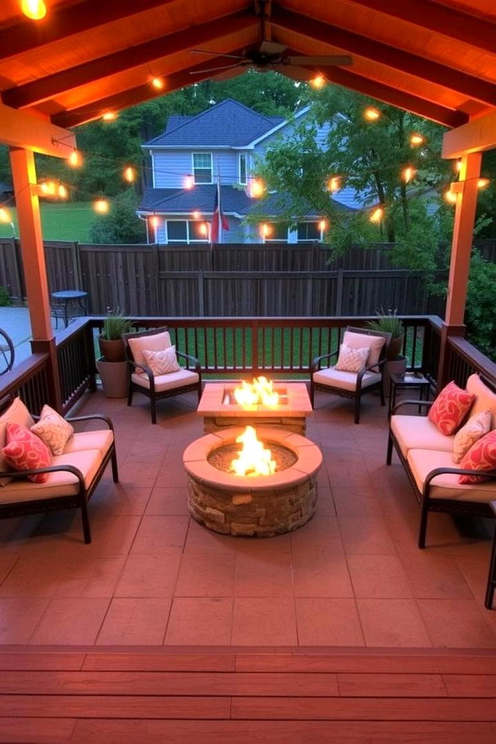 Cozy Fire Pit Deck - 21 Backyard Deck Ideas