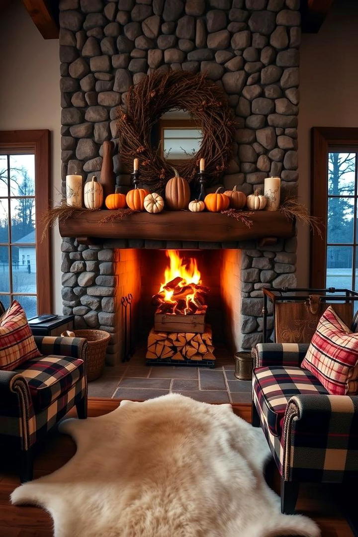 Cozy Fireplace Decor - 30 Friendsgiving Decor Ideas