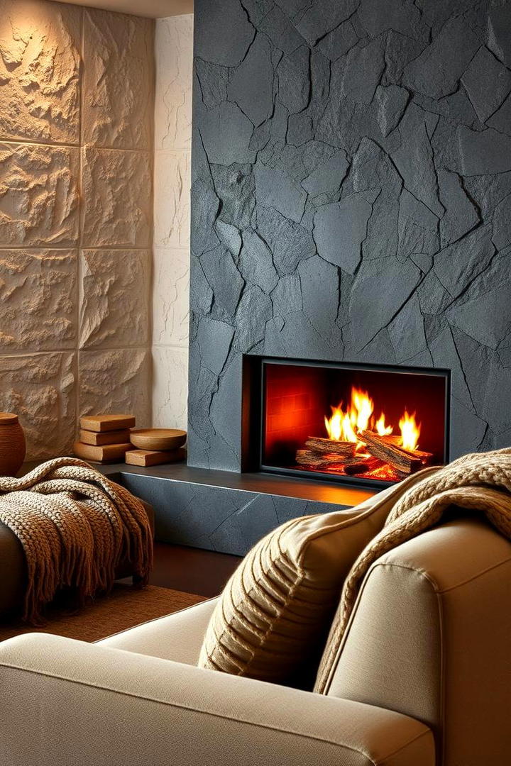 Cozy Fireplace Focus - 30 Grey and Beige Living Room Ideas