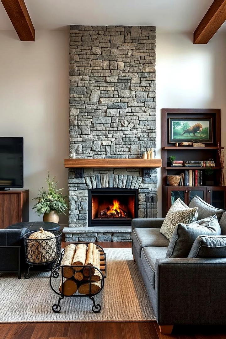 Cozy Fireplace Surround - 30 Living Room Accent Wall Ideas