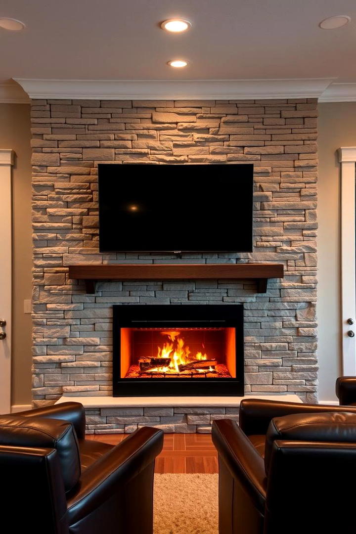 Cozy Fireplace TV Wall - 21 Tv Wall Ideas