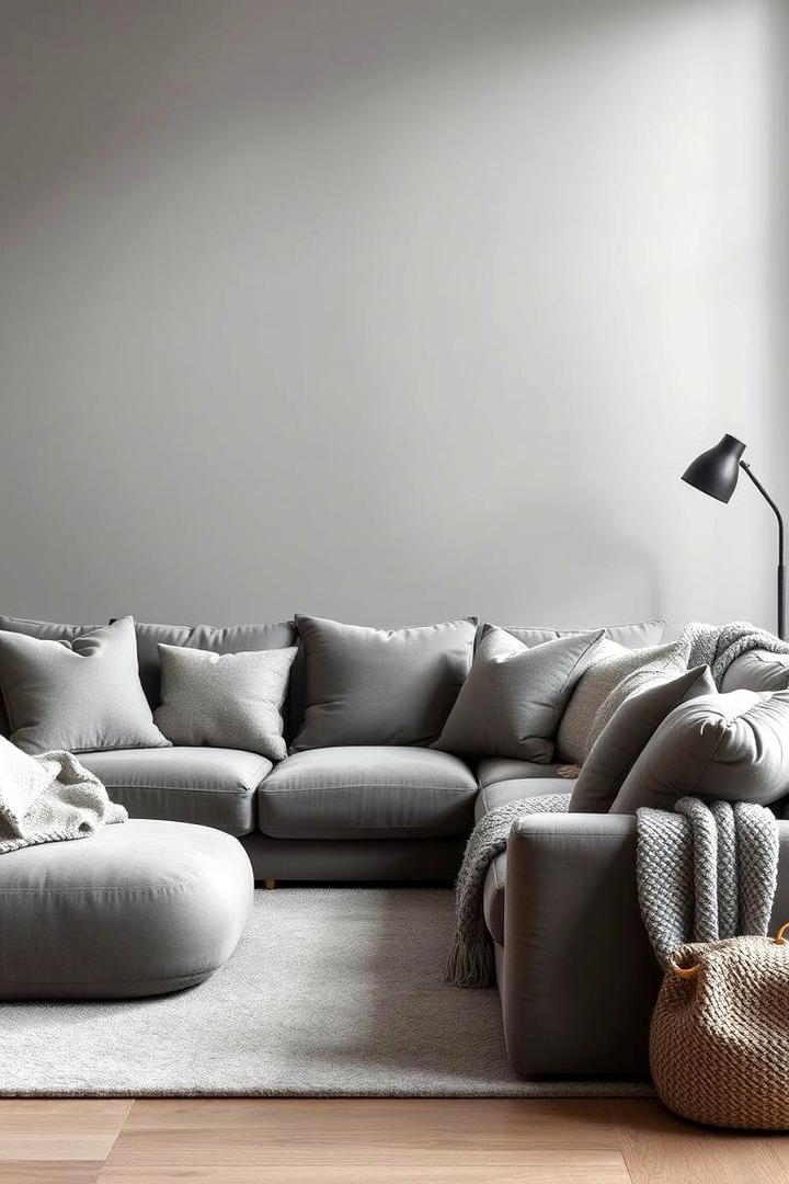 Cozy Gray with Textured Fabrics - 21 Gray Living Room Ideas