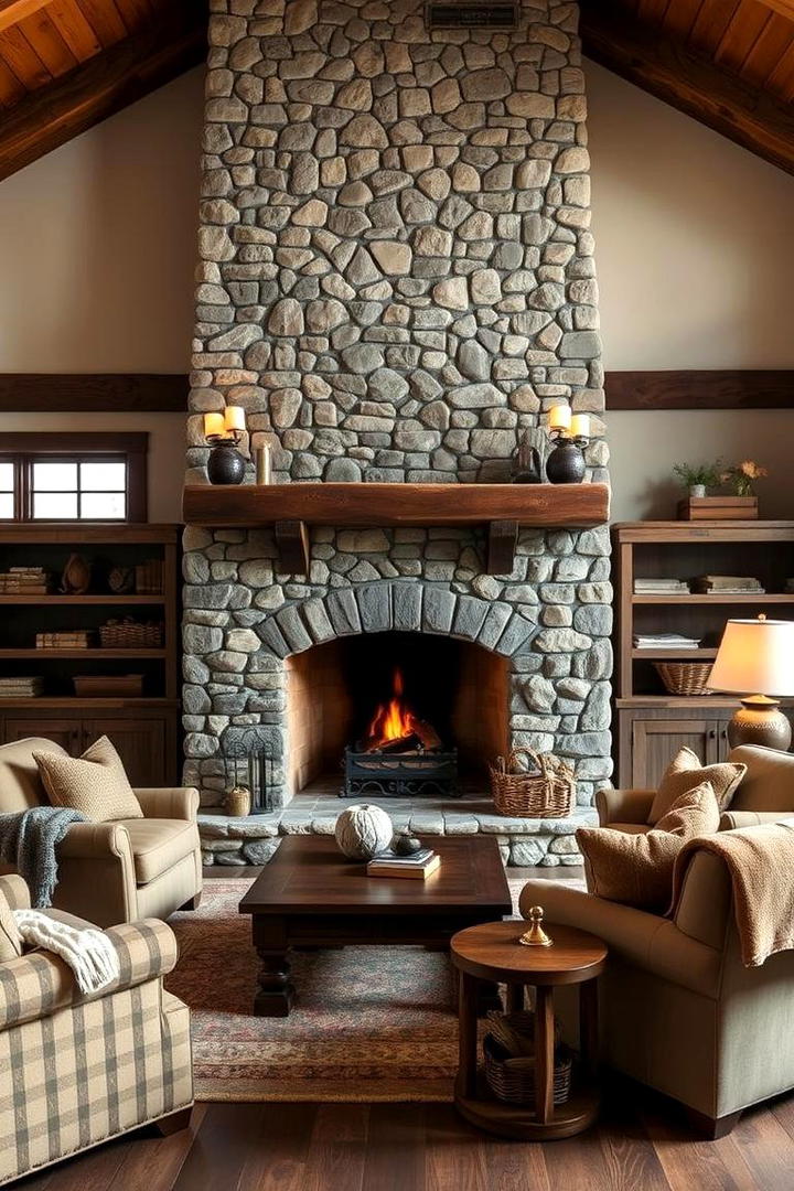 Cozy Hearth Centerpiece - 21 Country Living Room Ideas