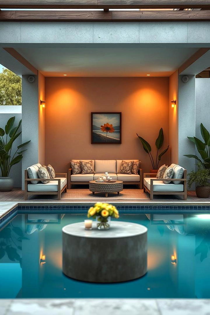 Cozy Nook Poolside Design - 21 Above-ground Pool With Deck Ideas