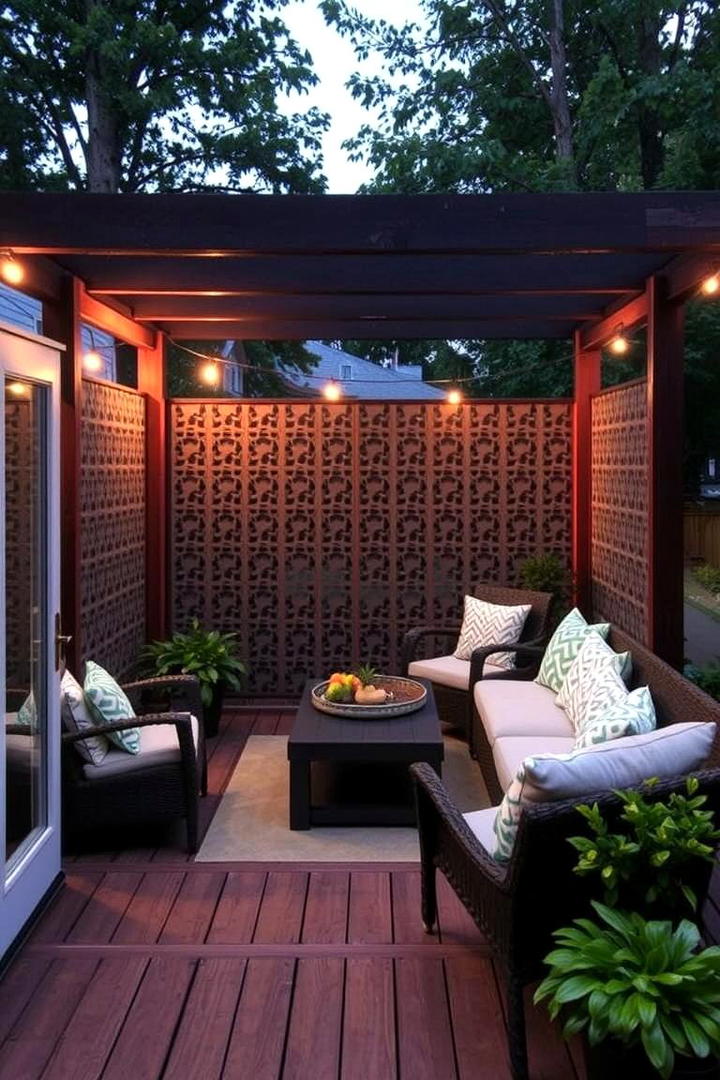 Cozy Privacy Deck with Screen - 21 Backyard Deck Ideas