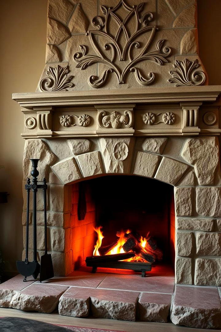 Cozy Stone Fireplaces - 30 Mediterranean Interior Design Ideas