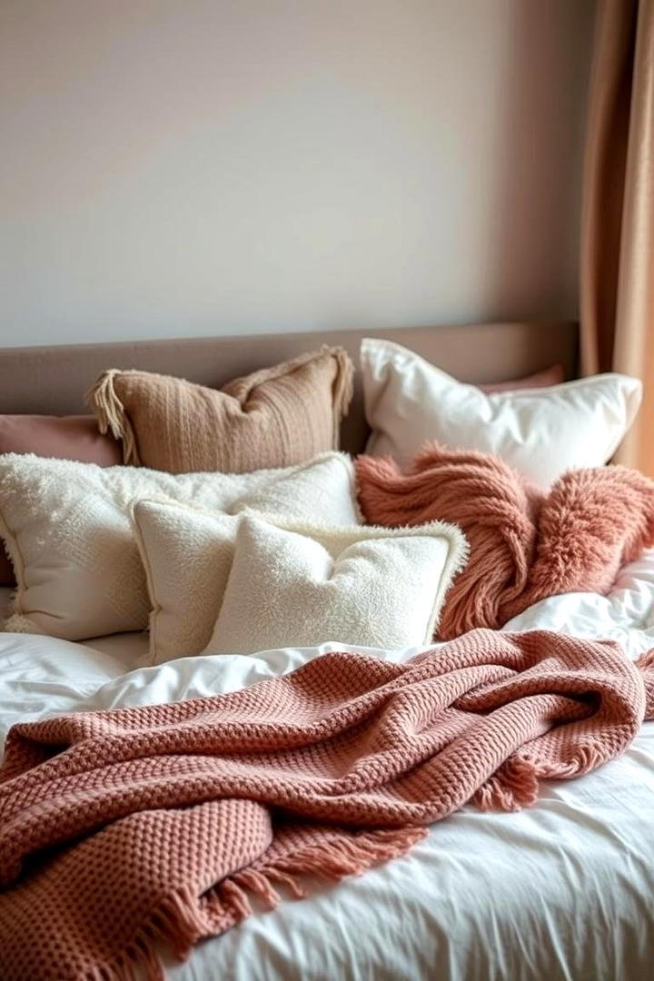 Cozy Throws and Pillows - 17 romantic bedroom ideas