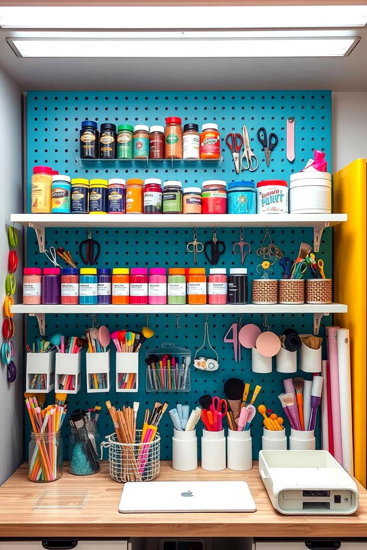 Craft Supply Station - 30 Pegboard Ideas