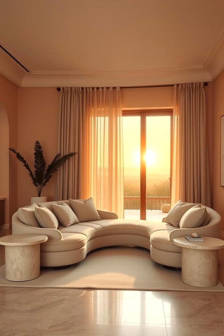 Creamy Peach Living Area - 30 Pastel Colour Ideas for Your Home