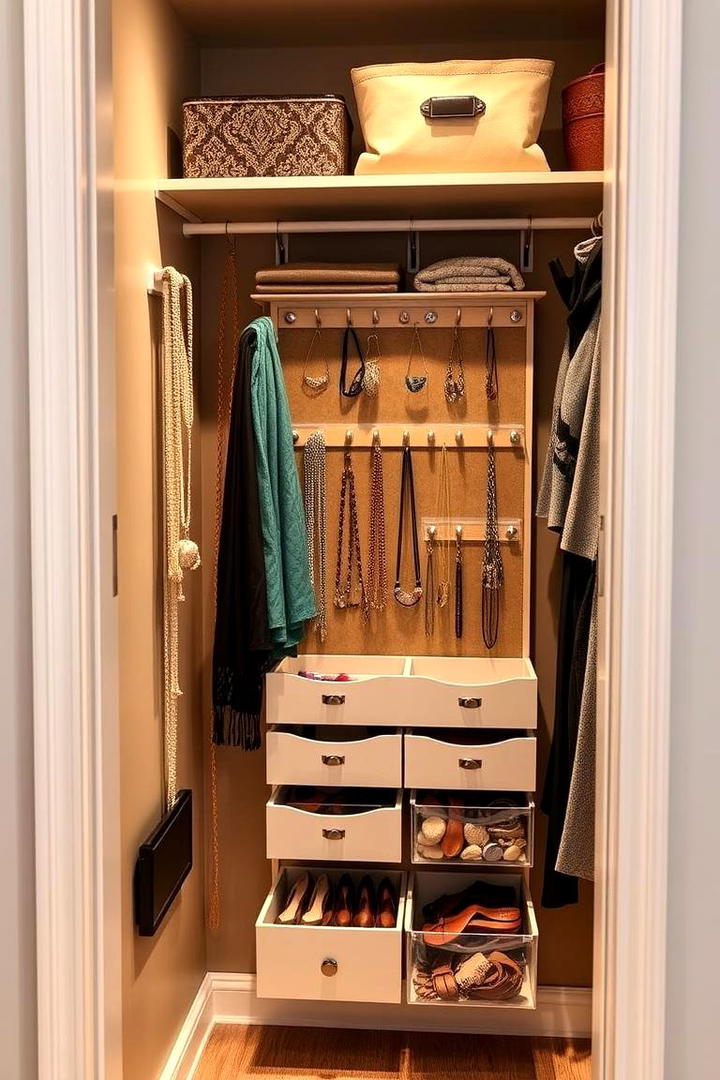 Creating a Dedicated Accessory Organizer - 30 Hall Closet Organization Ideas