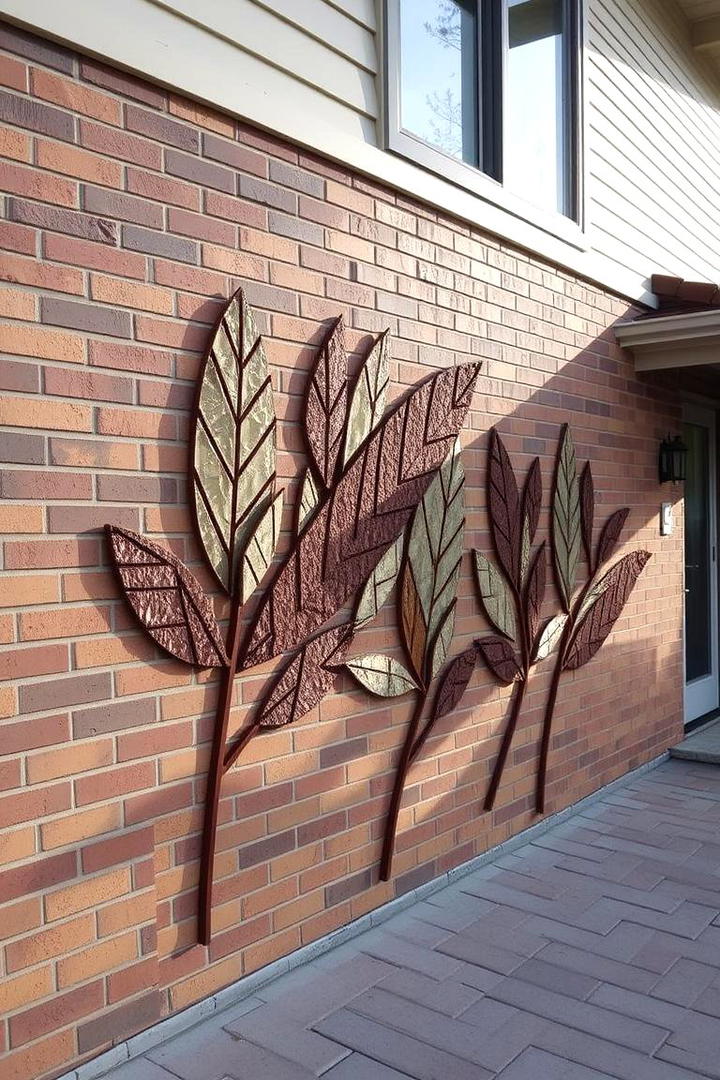 Creative Brick Mosaics - 30 Brown Brick Exterior Home Ideas