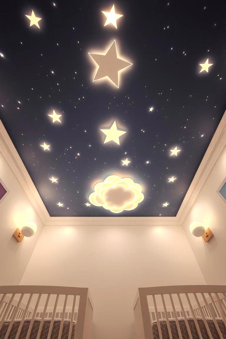 Creative Ceiling Murals - 30 Twin Nursery Ideas