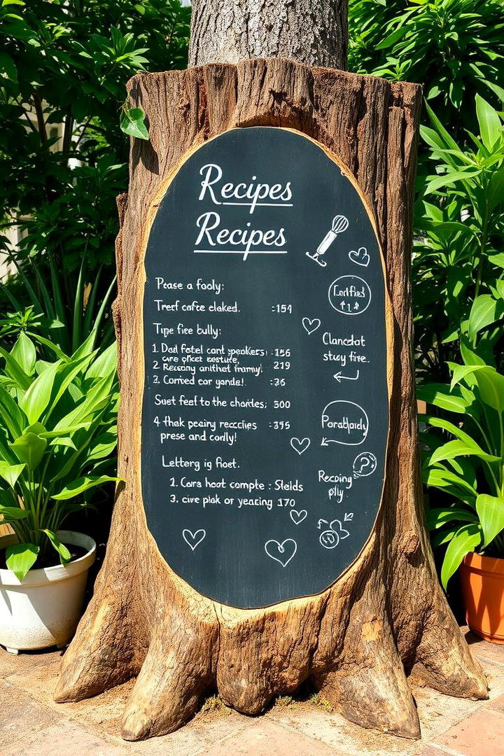 Creative Chalkboard Display - 21 Tree Stump Decorating Ideas