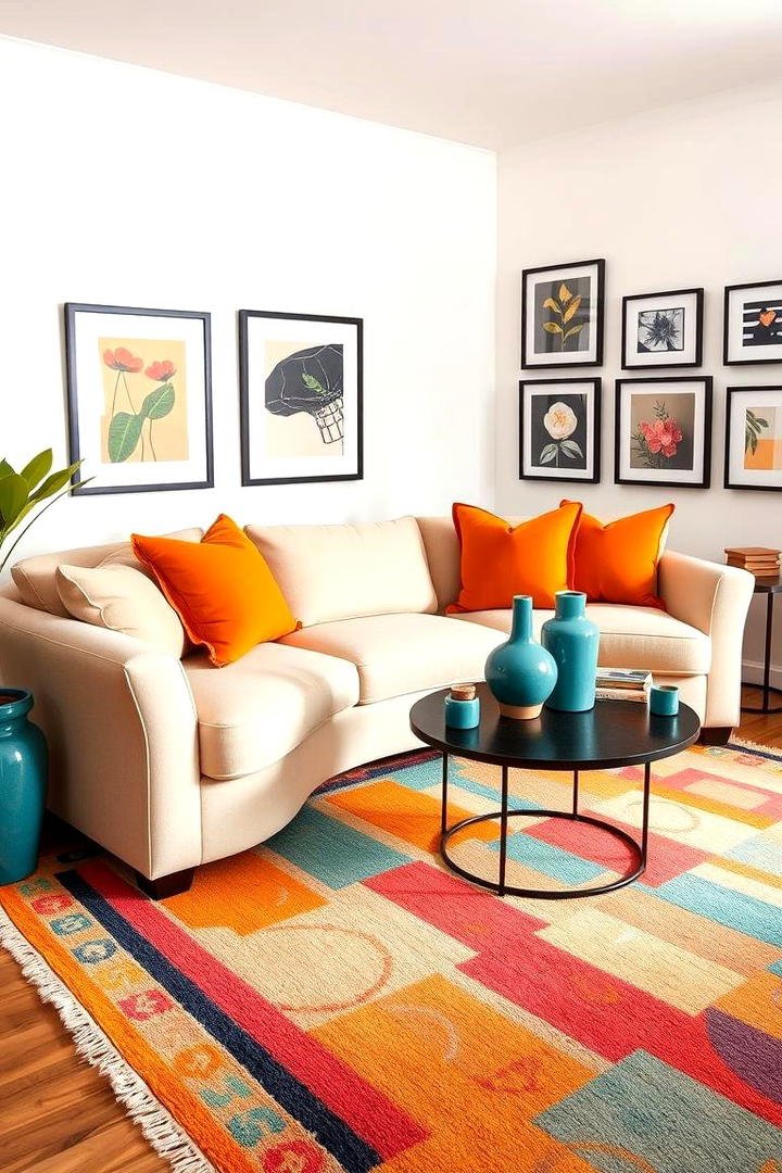 Creative Color Accents - 30 Beige Couch Living Room Ideas