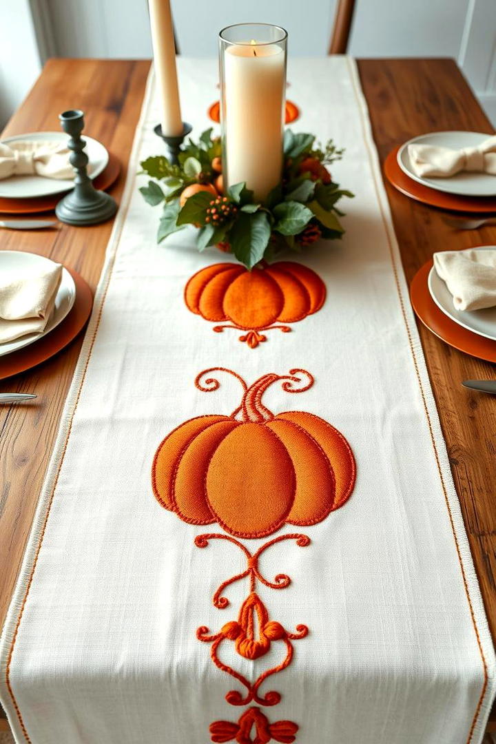 Creative Pumpkin Table Runners - 21 Pumpkin Decor Ideas