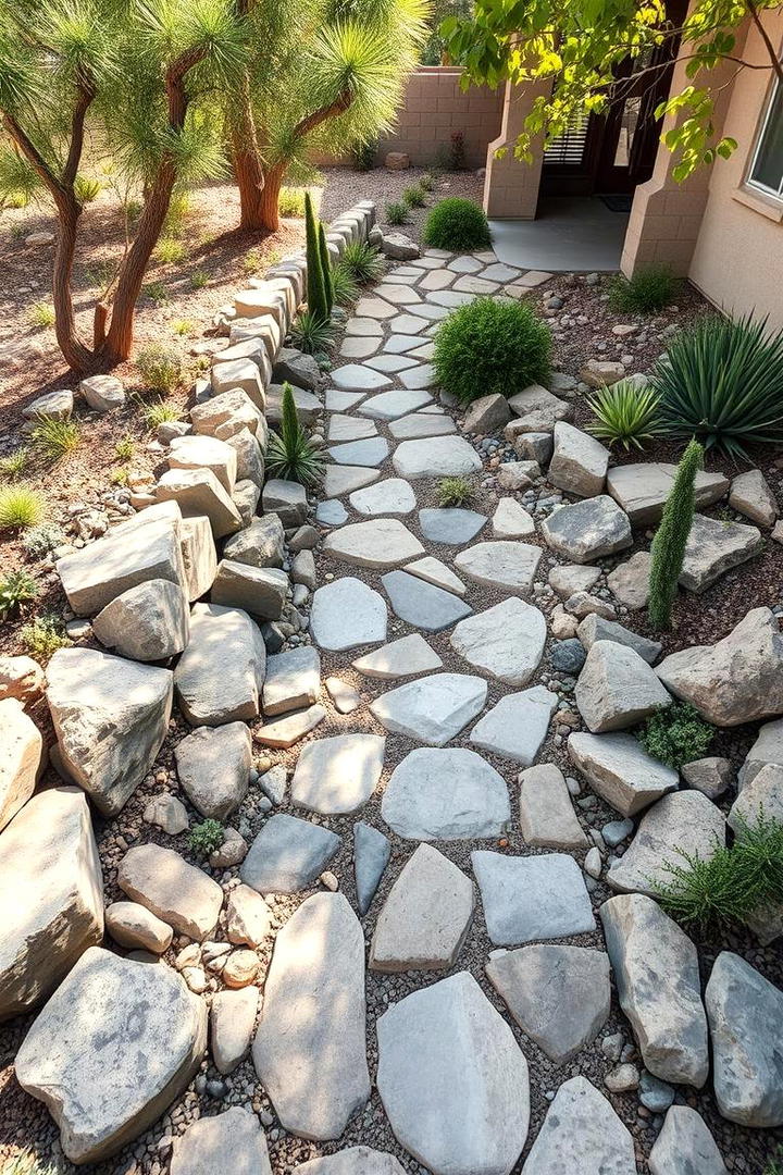 Creative Rock Pathways - 21 Curb Appeal Inspiration for Ranch Homes