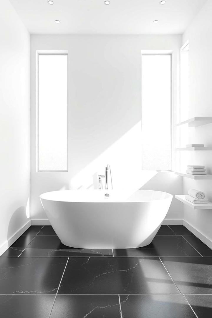 Crisp White Fixtures - 21 Black and White Bathroom Ideas