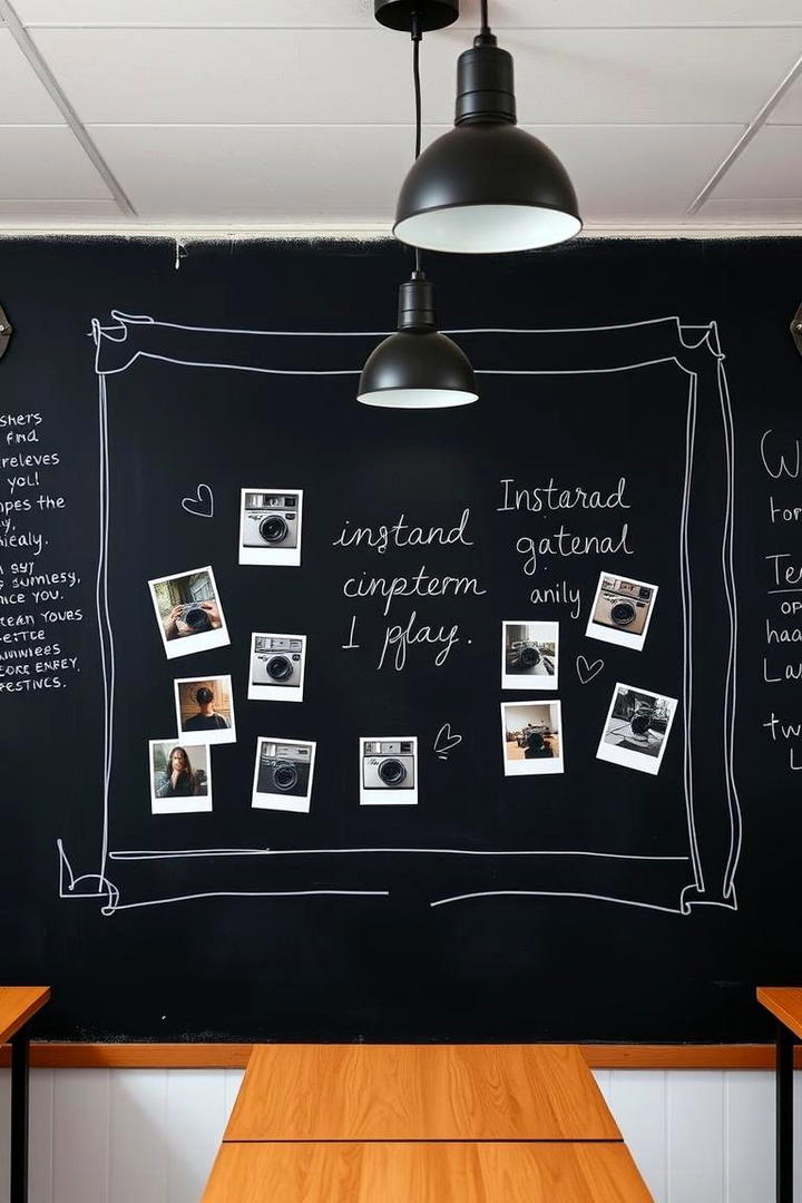 Curated Blackboard and Photo Combo - 21 Photo Wall Ideas