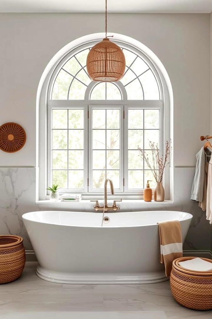 Curved Bathtub Elegance - 30 Ensuite Bathroom Ideas