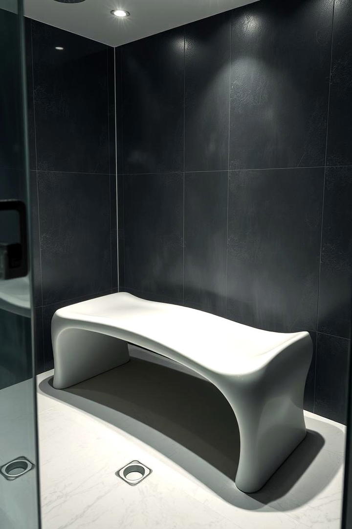 Curved Ergonomic Bench - 30 Shower Bench Ideas