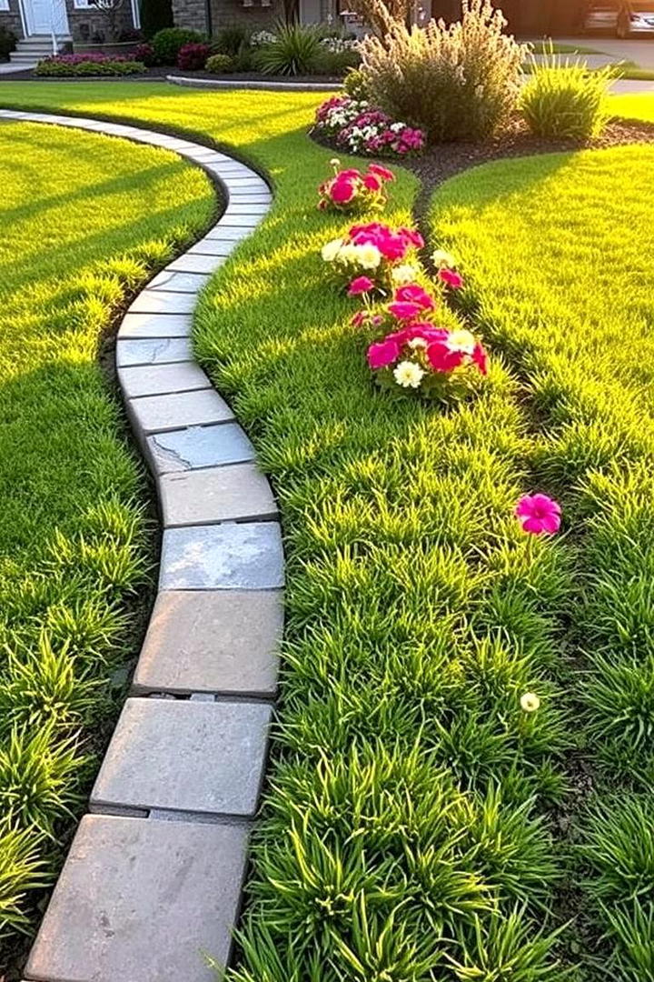 Curved Natural Stone Edging - 30 Stone Garden Edging Ideas