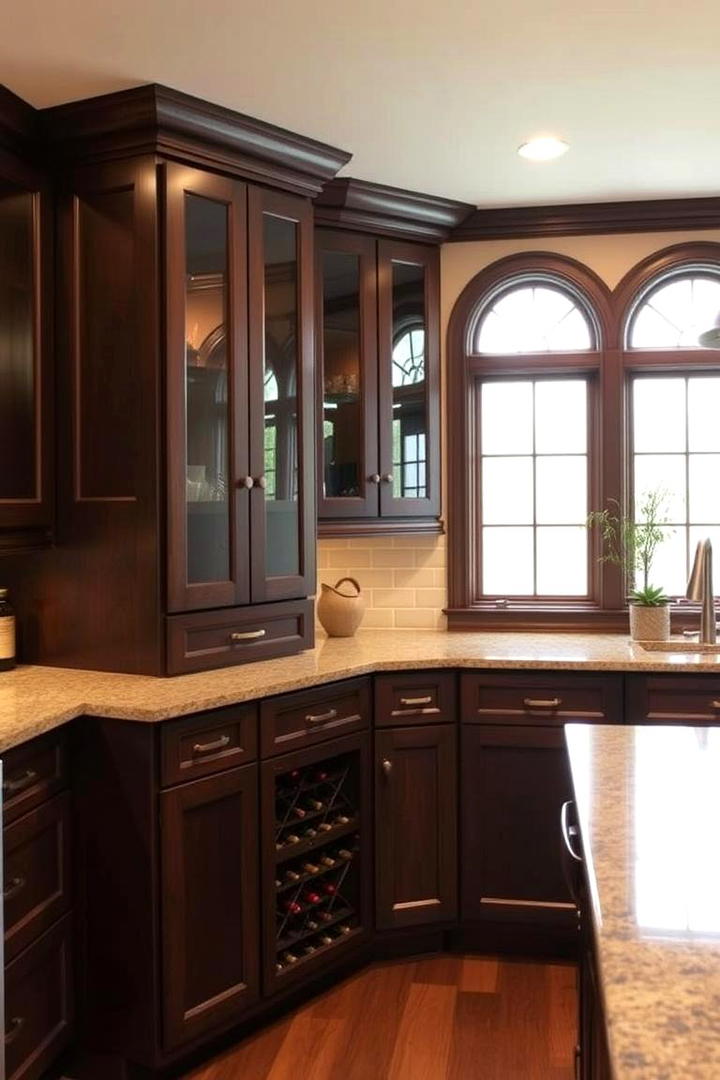 Custom Built ins - 30 Dark Wood Kitchen Cabinets