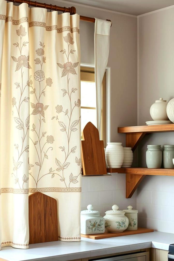 Custom Embroidered Details - 21 Kitchen Curtain Ideas