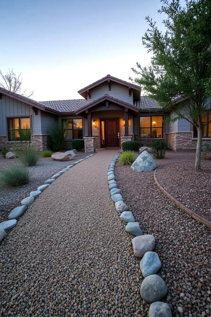 Custom Gravel Walkway - 21 Curb Appeal Inspiration for Ranch Homes