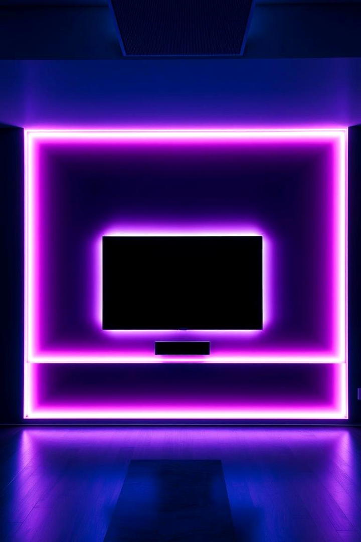 Custom LED Backlit TV Wall - 21 Tv Wall Ideas