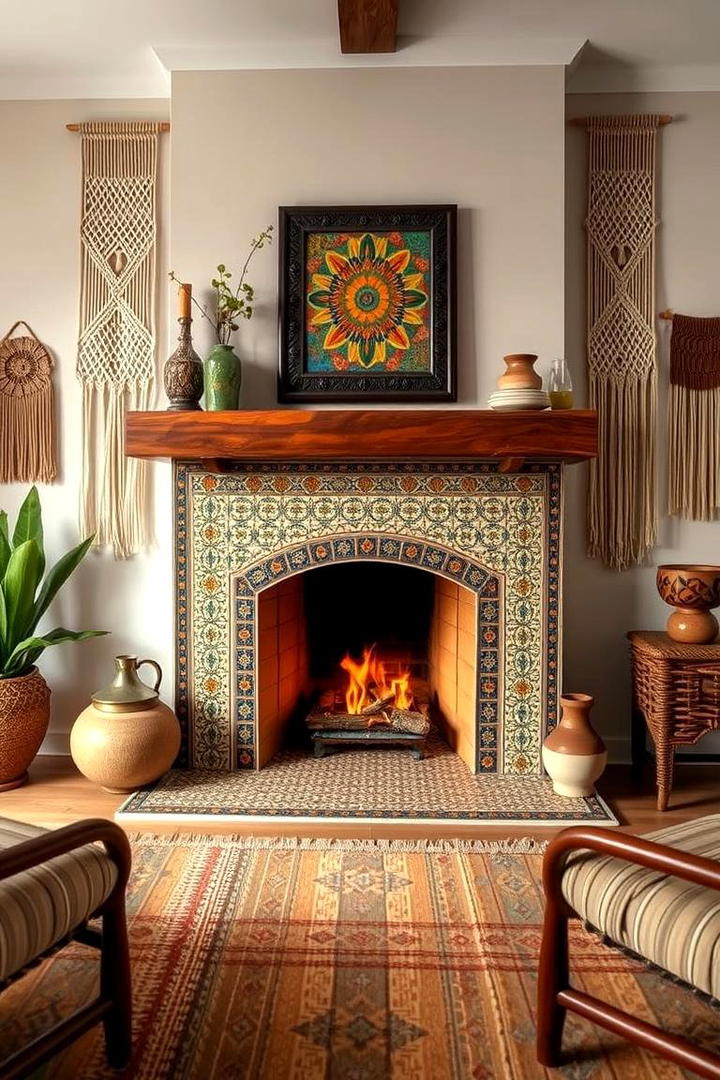 Custom Mosaic Artistry - 21 Fireplace Ideas