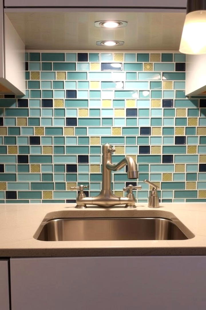 Custom Mosaic Sink Backdrops - 30 Kitchen Sink Ideas