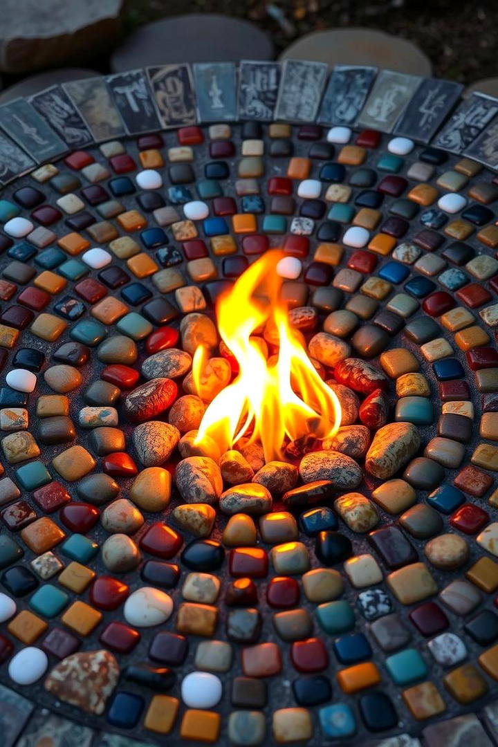 Custom Mosaic Stone Fire Pit - 30 Stone Fire Pit Ideas