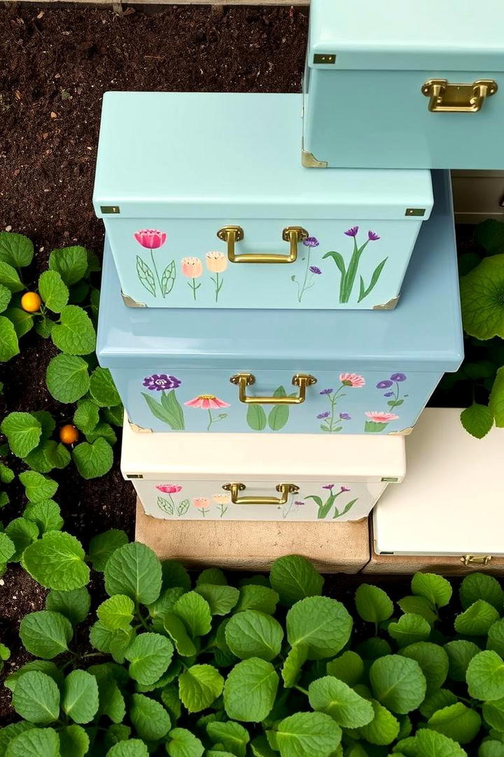 Custom Painted Storage Boxes - 30 Outdoor Toy Storage Ideas