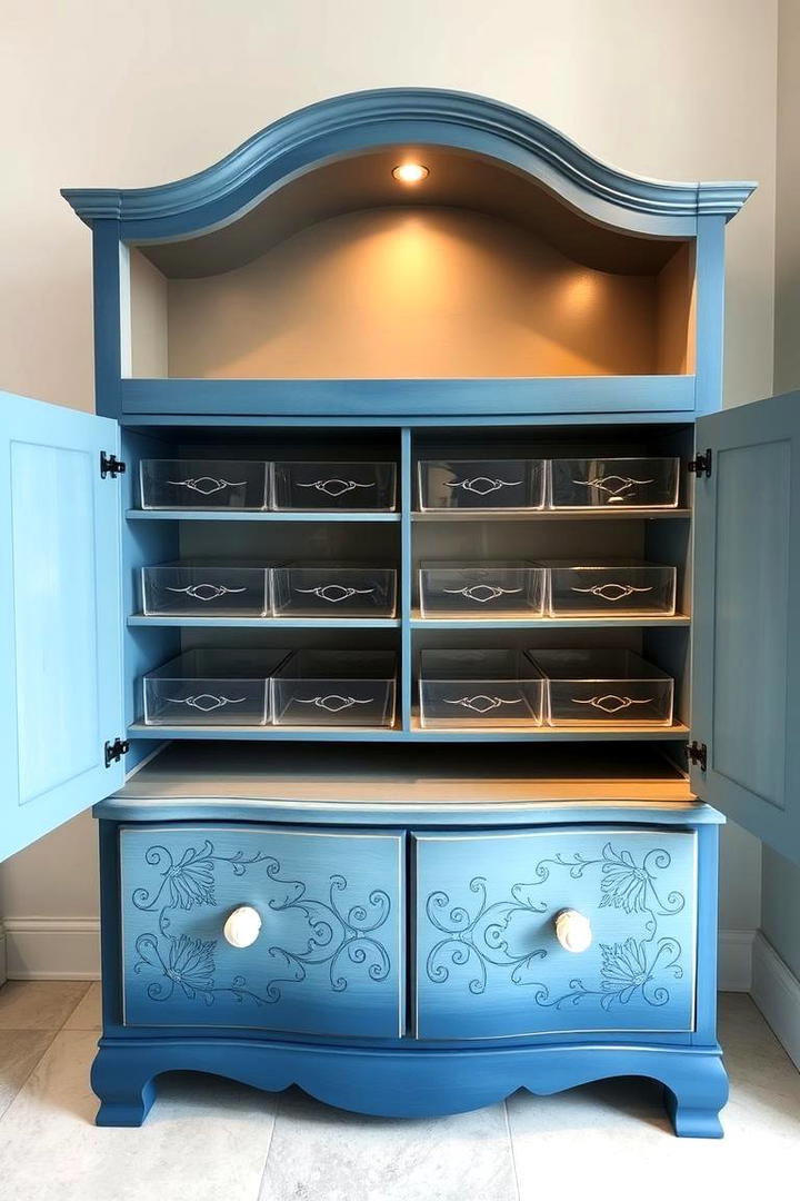 Custom Painted Vanity Cabinet - 30 Makeup Vanity Ideas