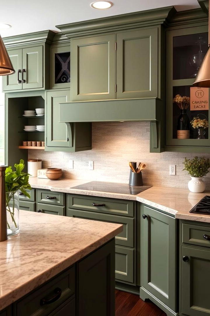 Custom Pine Green Kitchen Cabinets - 21 Green Kitchen Cabinet Ideas