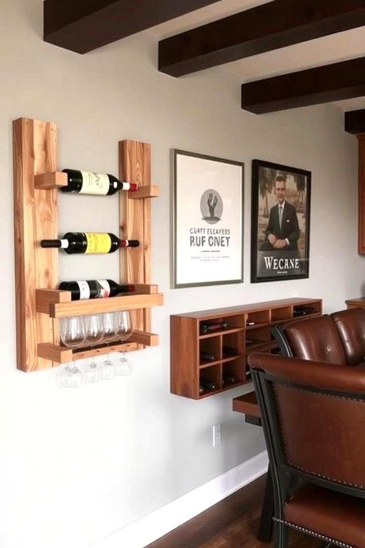 Custom Rustic Wine Rack - 30 Cabin Kitchen Ideas